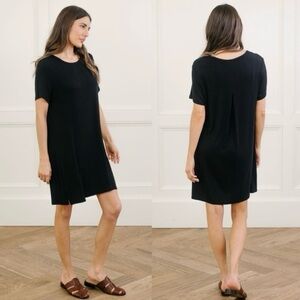 COZY EARTH Women's Bamboo Rib-knit
Boyfriend Black Sleep‎ Dress